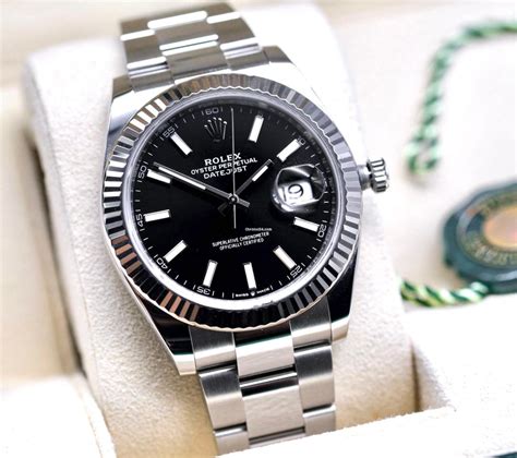 black rolex date just|rolex datejust 41mm black.